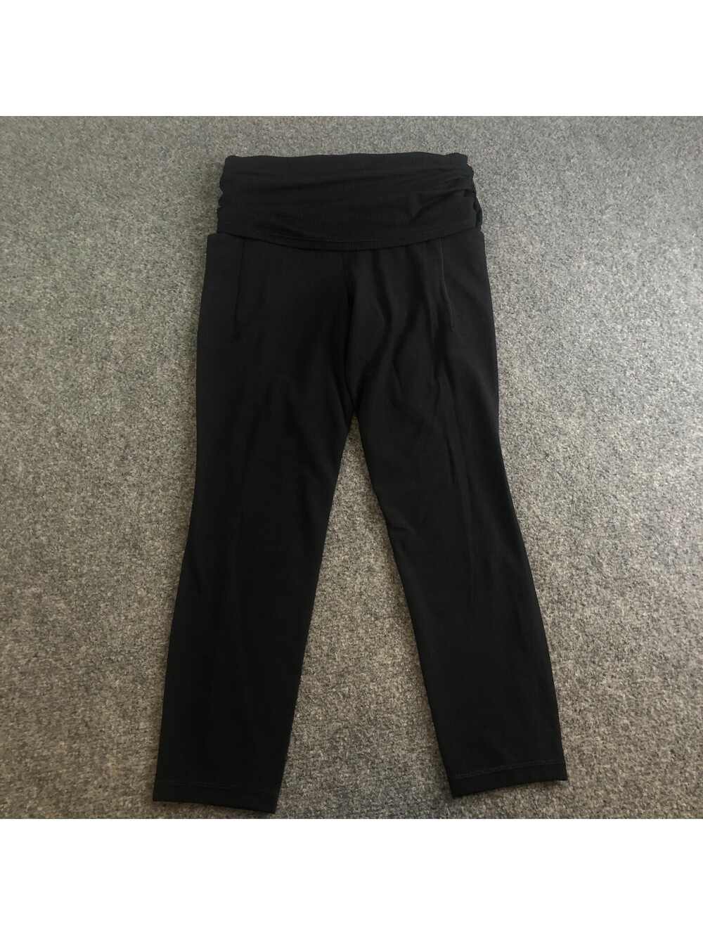 Athleta Salutation Stash 7/8 Fold Over Tight Leggings Womens Medium Black High